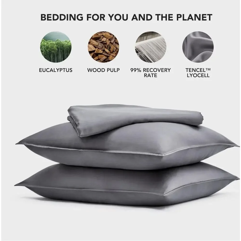 EVERGRACEHOME Tencel Lyocell Cooling Duvet Cover Set Natural Eucalyptus Queen